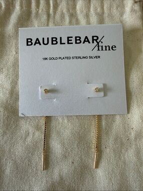 Bauble bar fine gold threaded drop earring